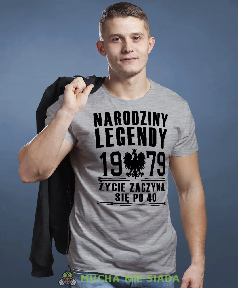 Narodziny legendy życie zaczyna się po 20, 30, 40, 50, 60, 70 ... Koszulka urodzinowa szara