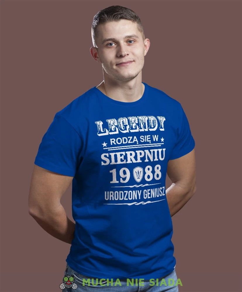 Legendy rodzą się w... urodzony geniusz Koszulka urodzinowa niebieska