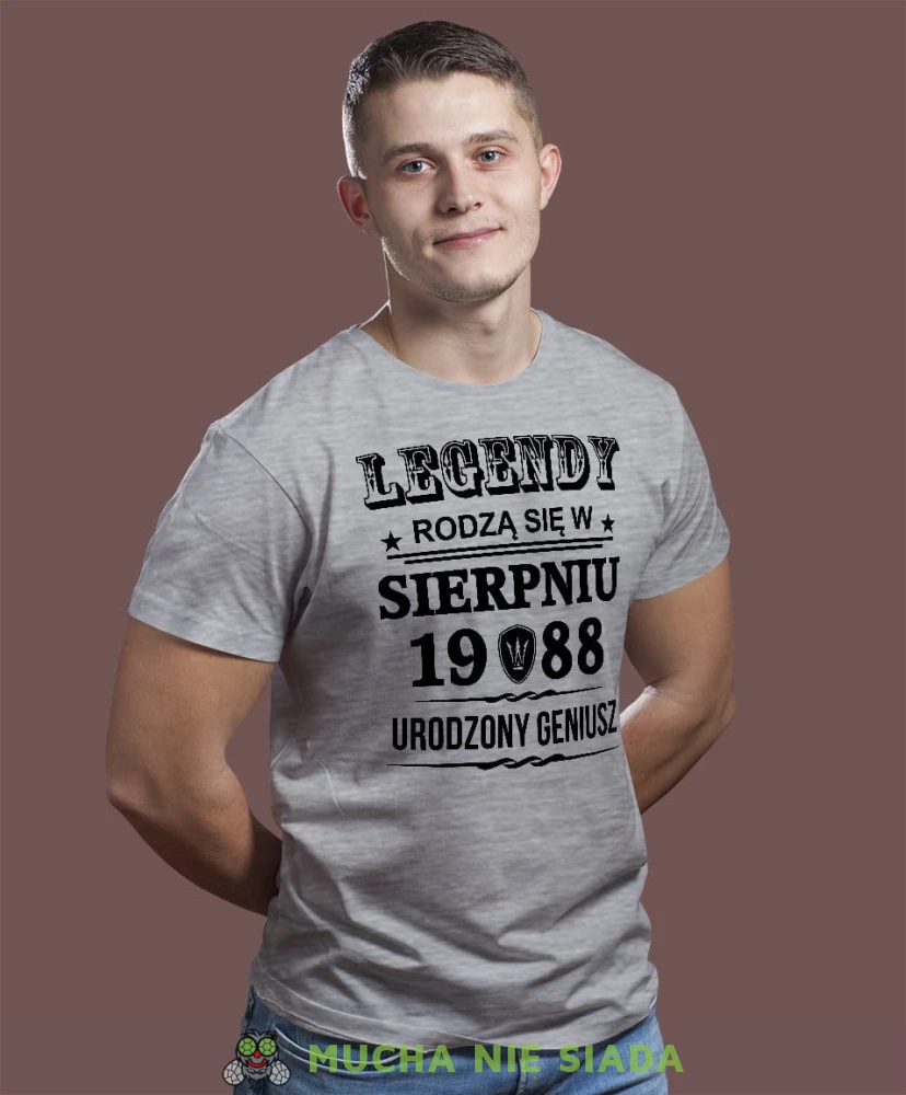 Legendy rodzą się w... urodzony geniusz Koszulka urodzinowa szara
