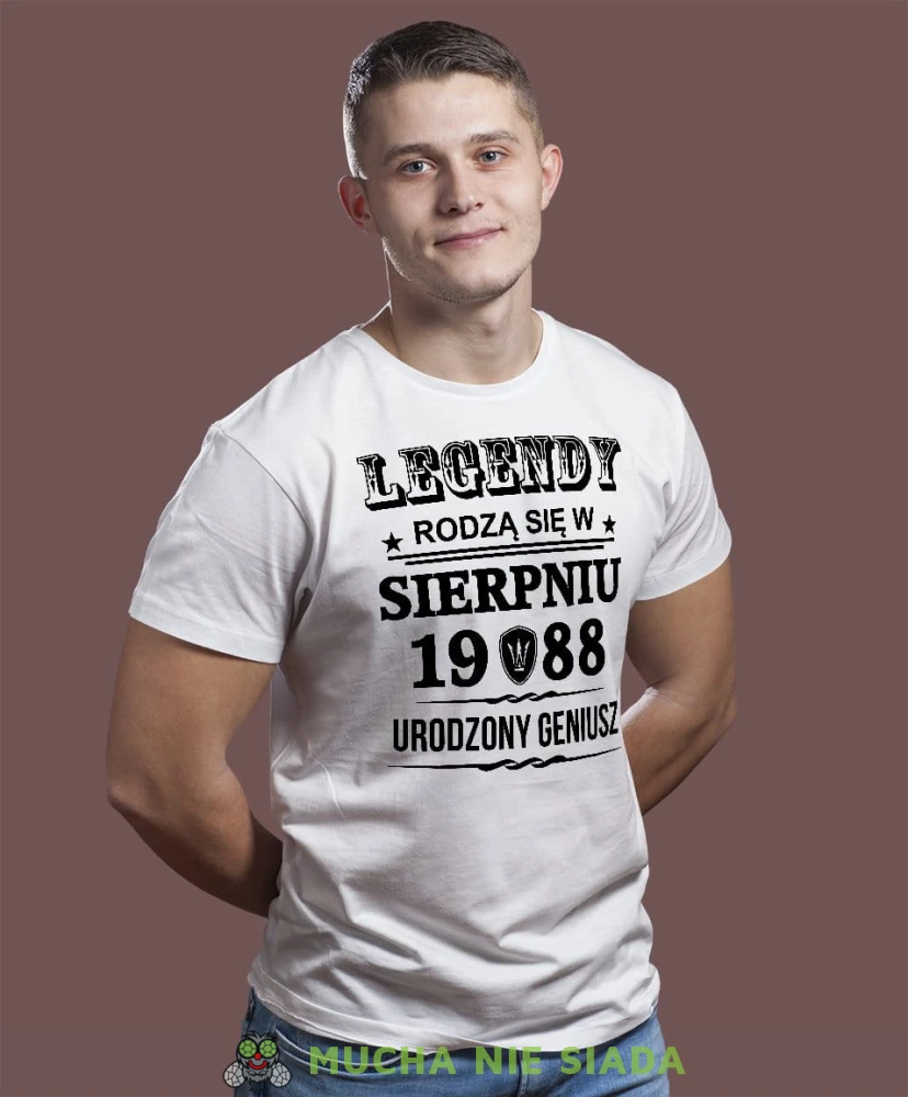 Legendy rodzą się w... urodzony geniusz Koszulka urodzinowa biała