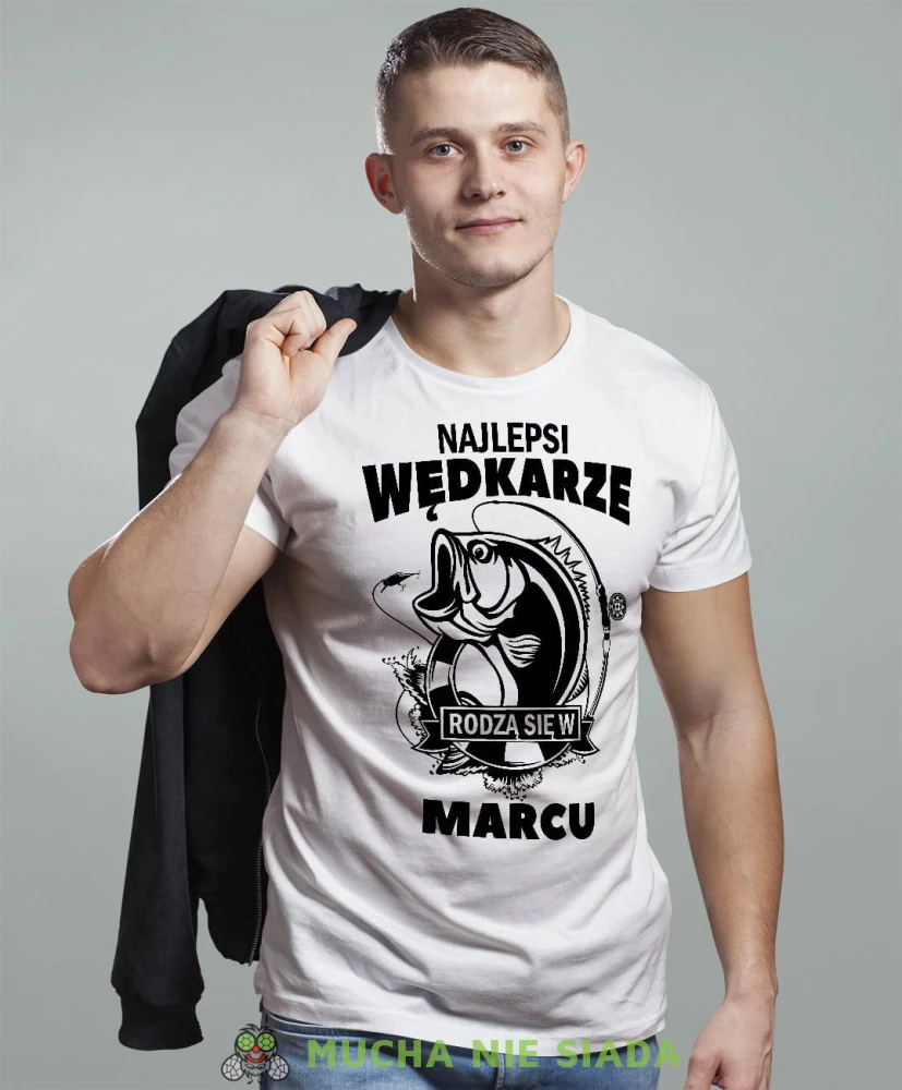 Najlepsi wędkarze rodzą się w... biała koszulka urodzinowa