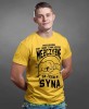 Prosiłem Boga żeby zrobił ze mnie lepszego mężczyznę, on zesłał mi syna koszulka dla taty żółta