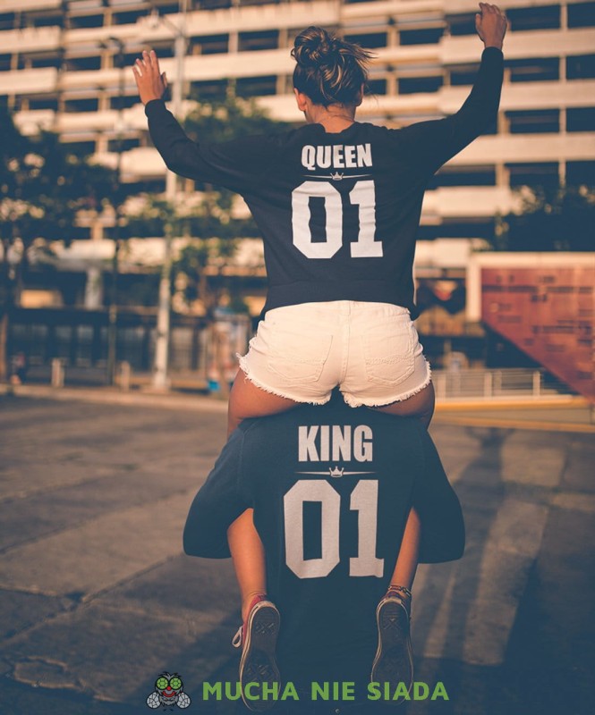 KING 01 QUEEN 01 Bluzy dla par unisex