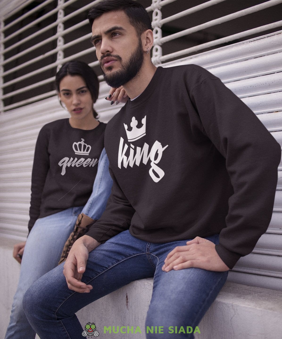 KING QUEEN KORONY Bluzy dla par unisex