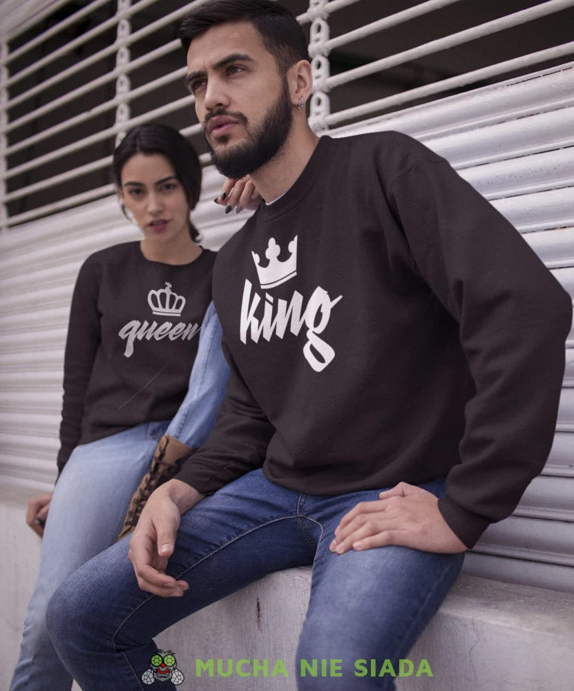 KING QUEEN KORONY Bluzy dla par unisex