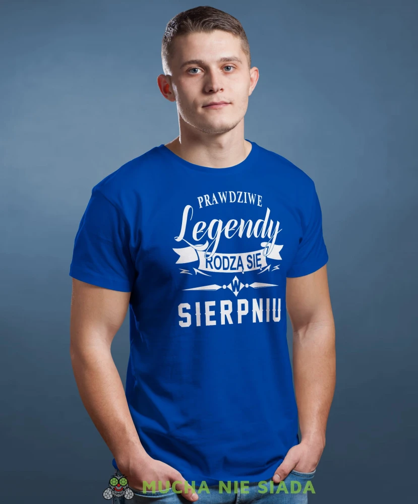 Prawdziwe legendy rodzą się w... Koszulka urodzinowa niebieska
