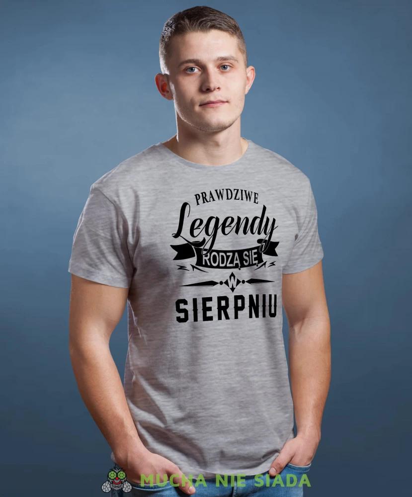 Prawdziwe legendy rodzą się w... Koszulka urodzinowa szara