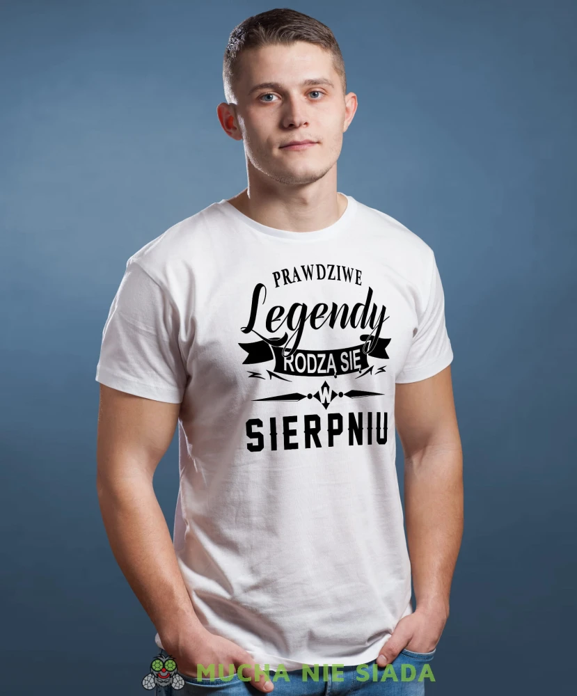 Prawdziwe legendy rodzą się w... Koszulka urodzinowa biała