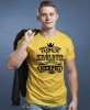 Prawdziwi królowie rodzą się... Męska koszulka urodzinowa żółta
