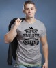 Prawdziwi królowie rodzą się... Męska koszulka urodzinowa szara