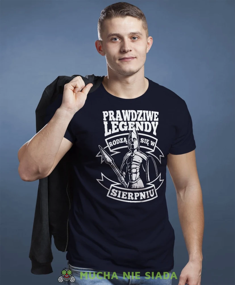 Prawdziwe legendy rodzą się... Męska koszulka urodzinowa granatowa