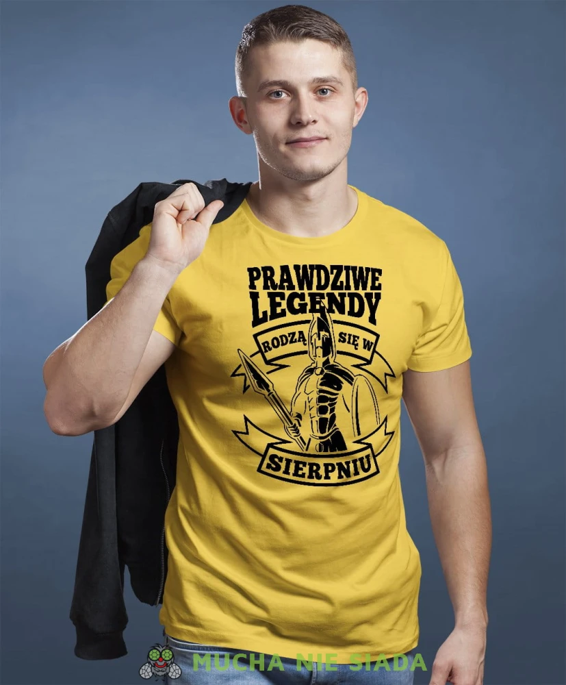 Prawdziwe legendy rodzą się... Męska koszulka urodzinowa żółta