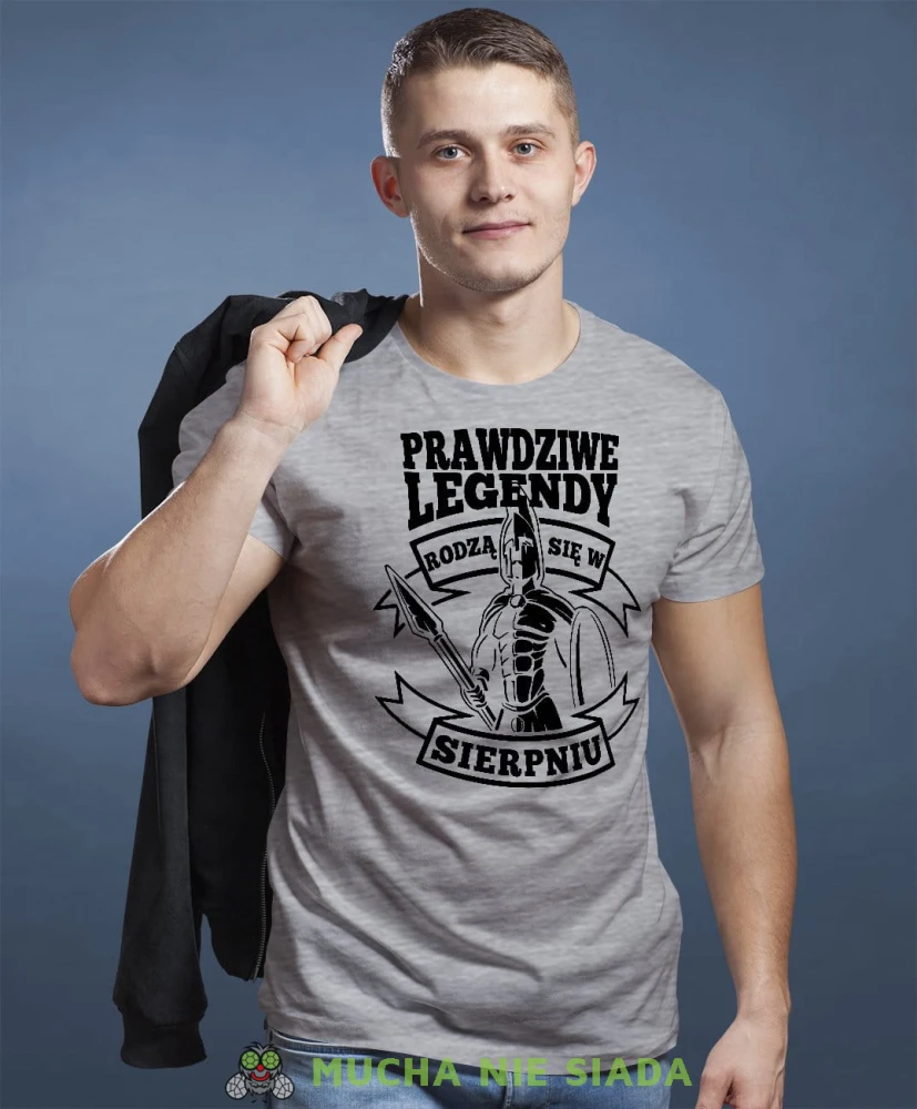 Prawdziwe legendy rodzą się... Męska koszulka urodzinowa szara