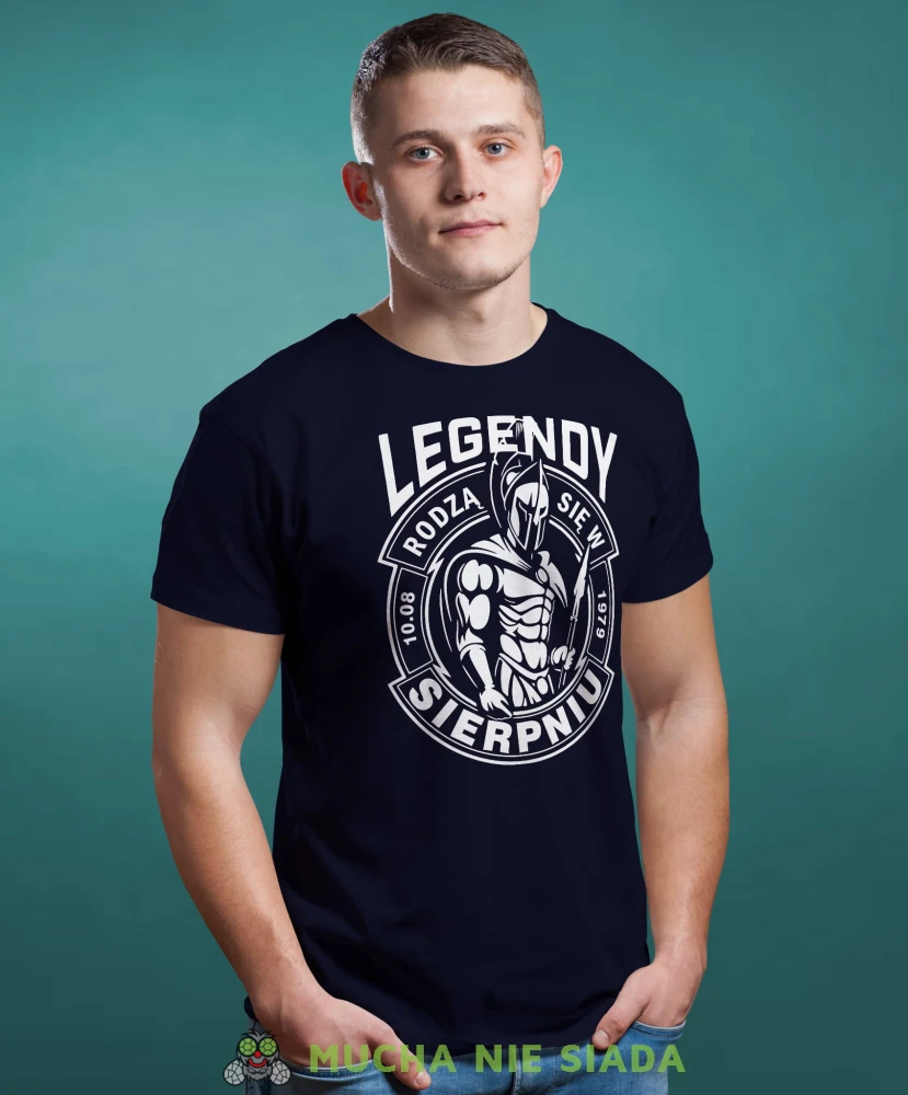Legendy rodzą się... Męska koszulka urodzinowa granatowa