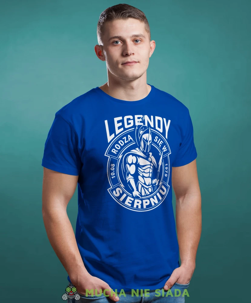 Legendy rodzą się... Męska koszulka urodzinowa niebieska