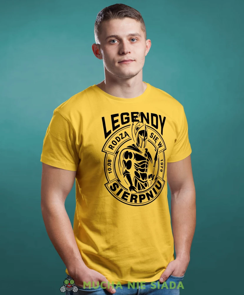 Legendy rodzą się... Męska koszulka urodzinowa żółta