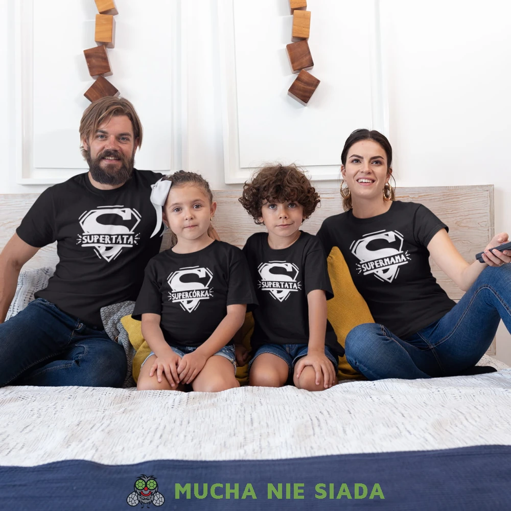 super tata, super mama, super syn, super córka, czarne koszulki.jpg