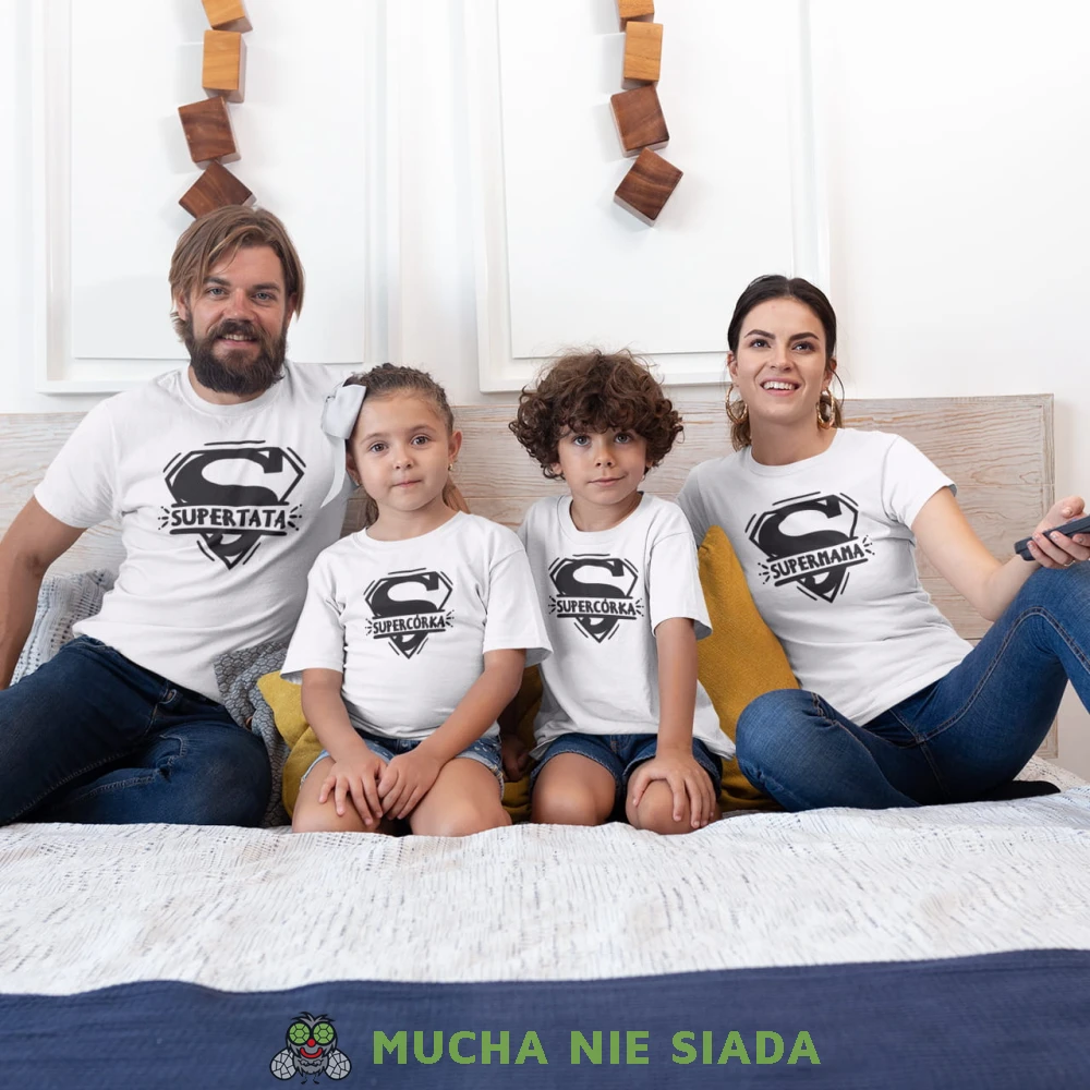 super tata, super mama, super syn, super córka białe koszulki.jpg