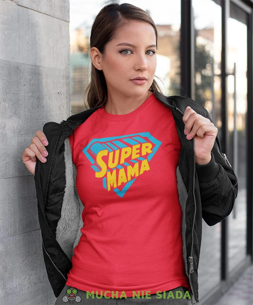 super mama czerwona koszulka dla mamy.jpg