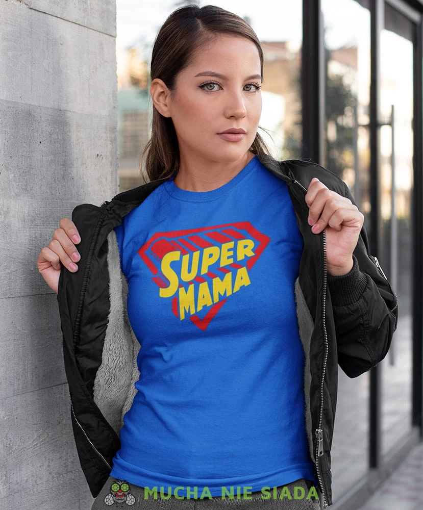 super mama niebieska koszulka dla mamy.jpg