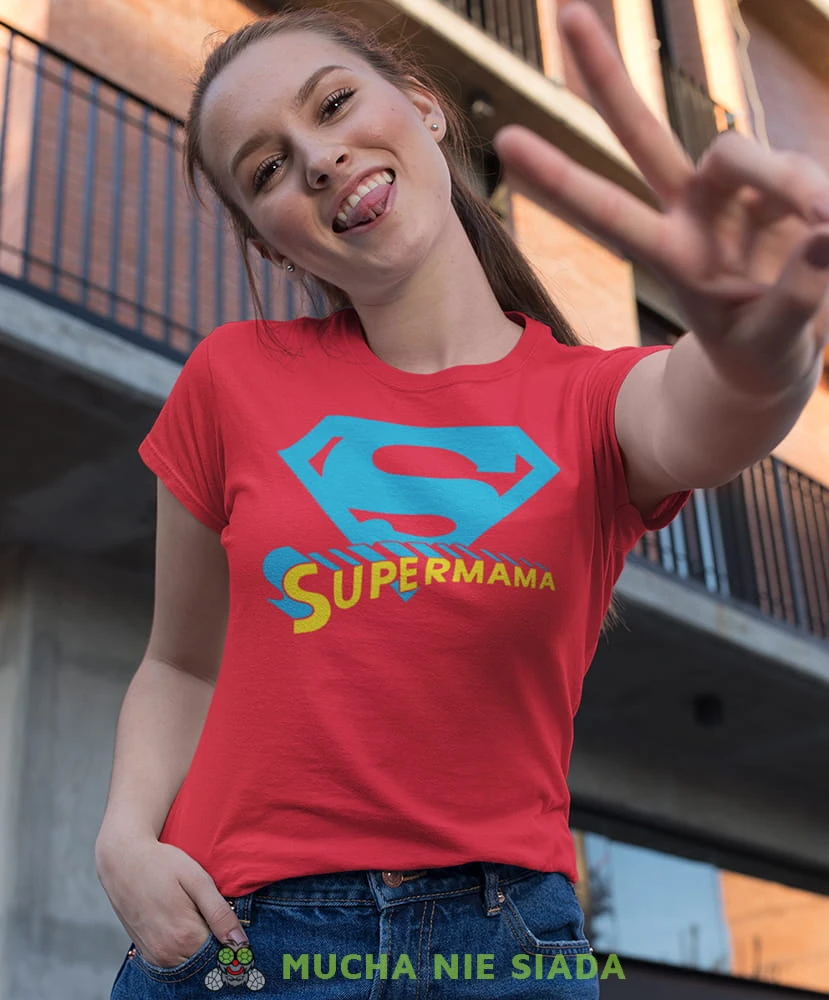 super mama czerwona koszulka dla super mamy.jpg