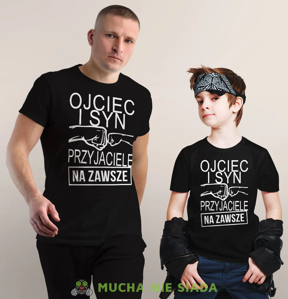 ojciec i syn przyjaciele na zawsze! czarne koszulki dla taty i syna.jpg