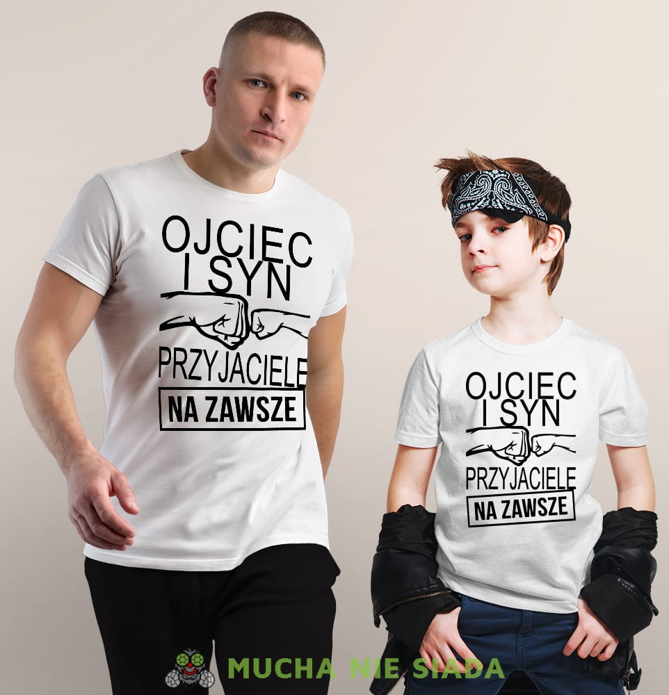 Męska Koszulka - Ojciec i syn przyjaciele na zawsze - zestaw koszulek