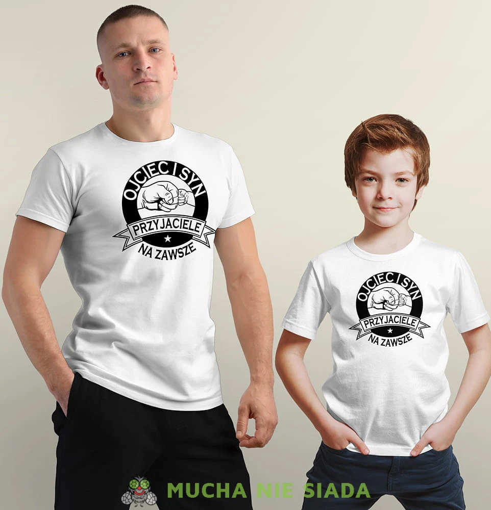 ojciec i syn przyjaciele na zawsze białe koszulki dla taty i syna.jpg