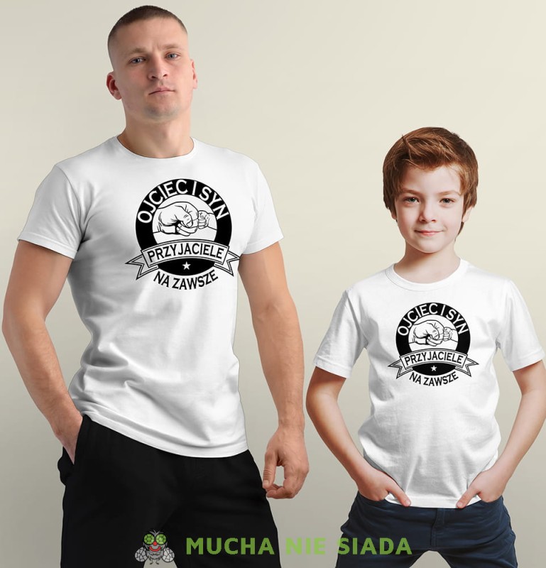 ojciec i syn przyjaciele na zawsze białe koszulki dla taty i syna.jpg
