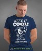 keep it cool, granatowa męska koszulka z nadrukiem na co dzień, na prezent, fajna koszulka.jpg