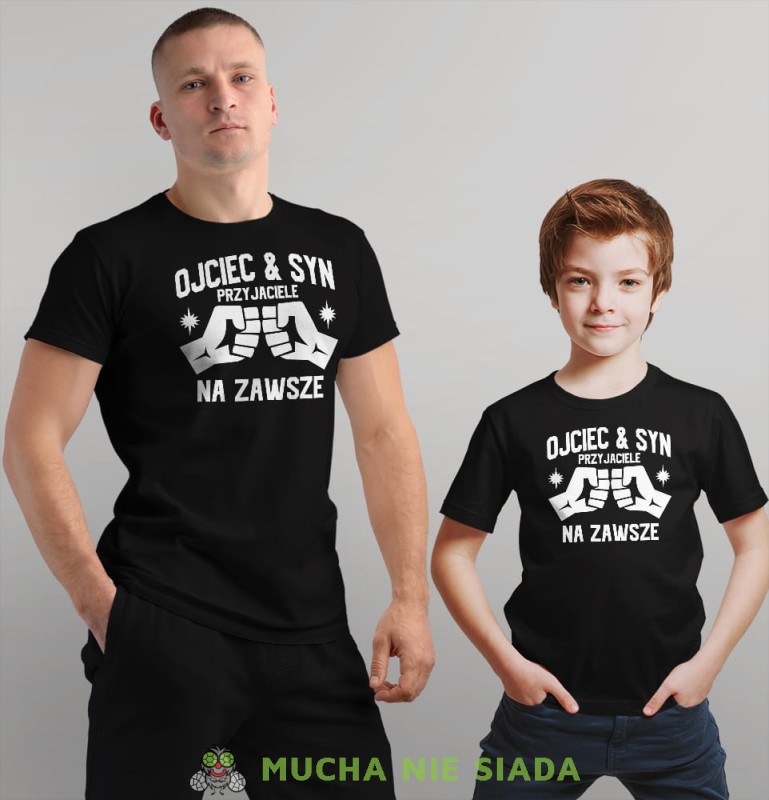 ojciec i syn przyjaciele na zawsze piąstki czarne koszulki dla taty i syna.jpg