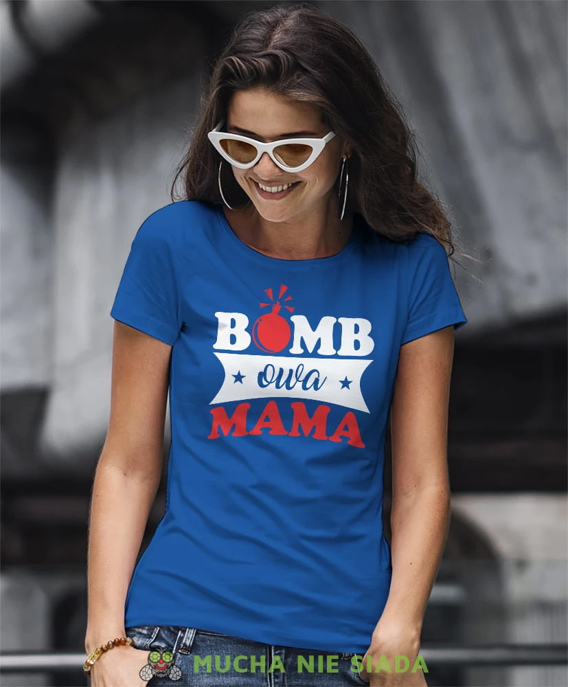 bombowa mama niebieska koszulka dla mamay.jpg