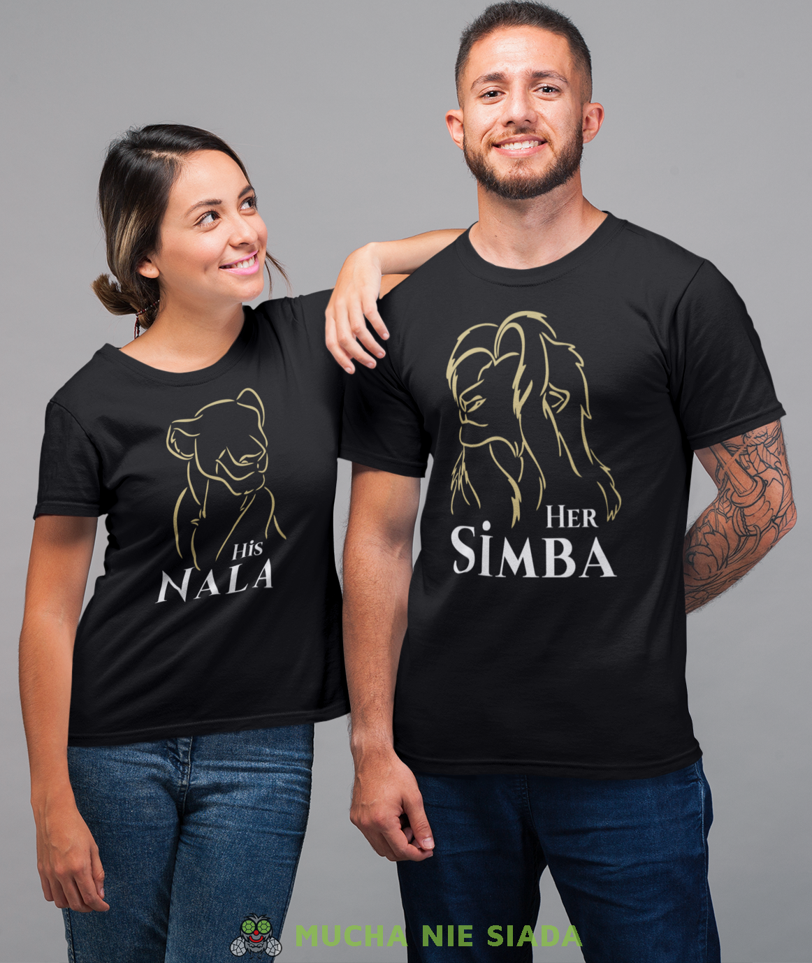 HER SIMBA HIS NALA złoty nadruk