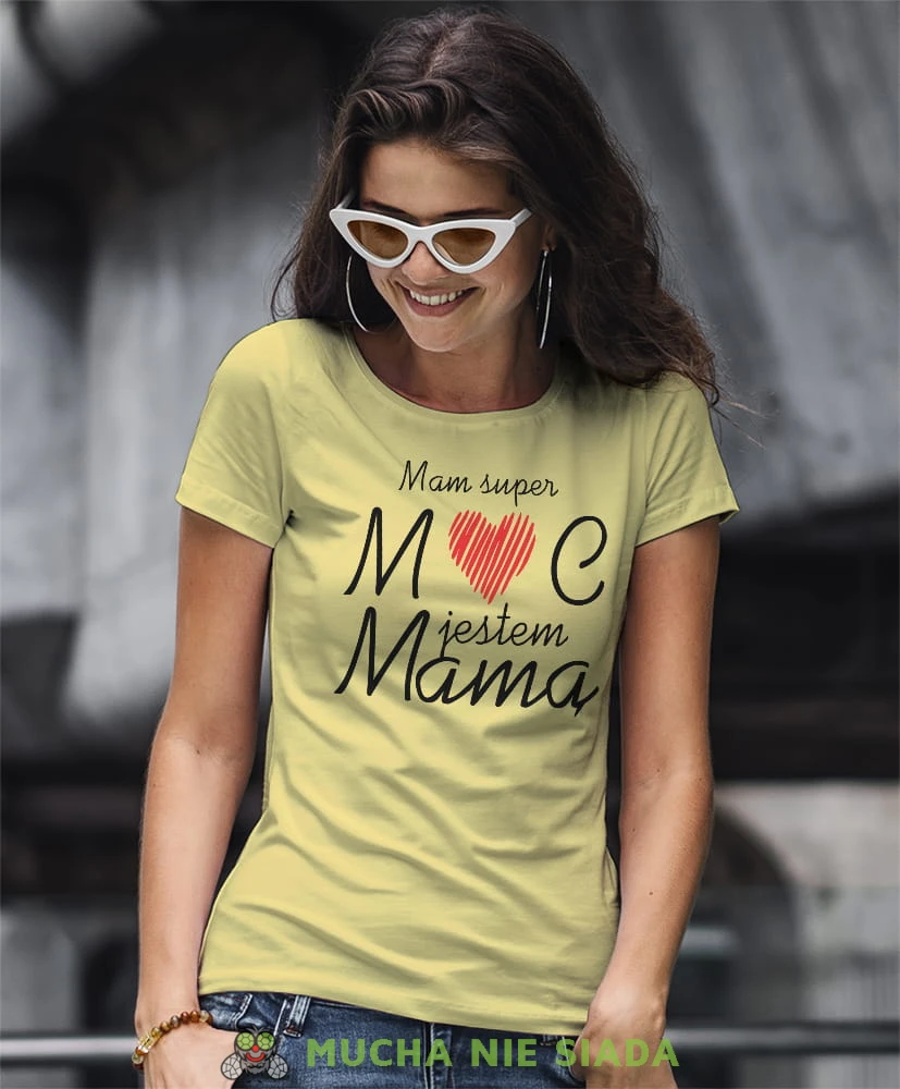 mam super moc jestem mamą żółta koszulka dla mamy.jpg