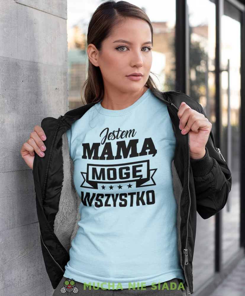 jestem mamą mogę wszystko jasnoniebieska koszulka dla mamy.jpg