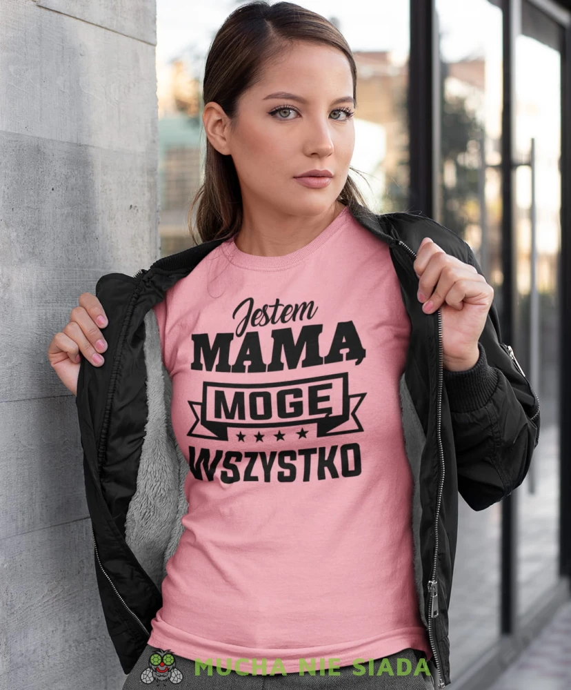 jestem mamą mogę wszystko różowa koszulka dla mamy.jpg