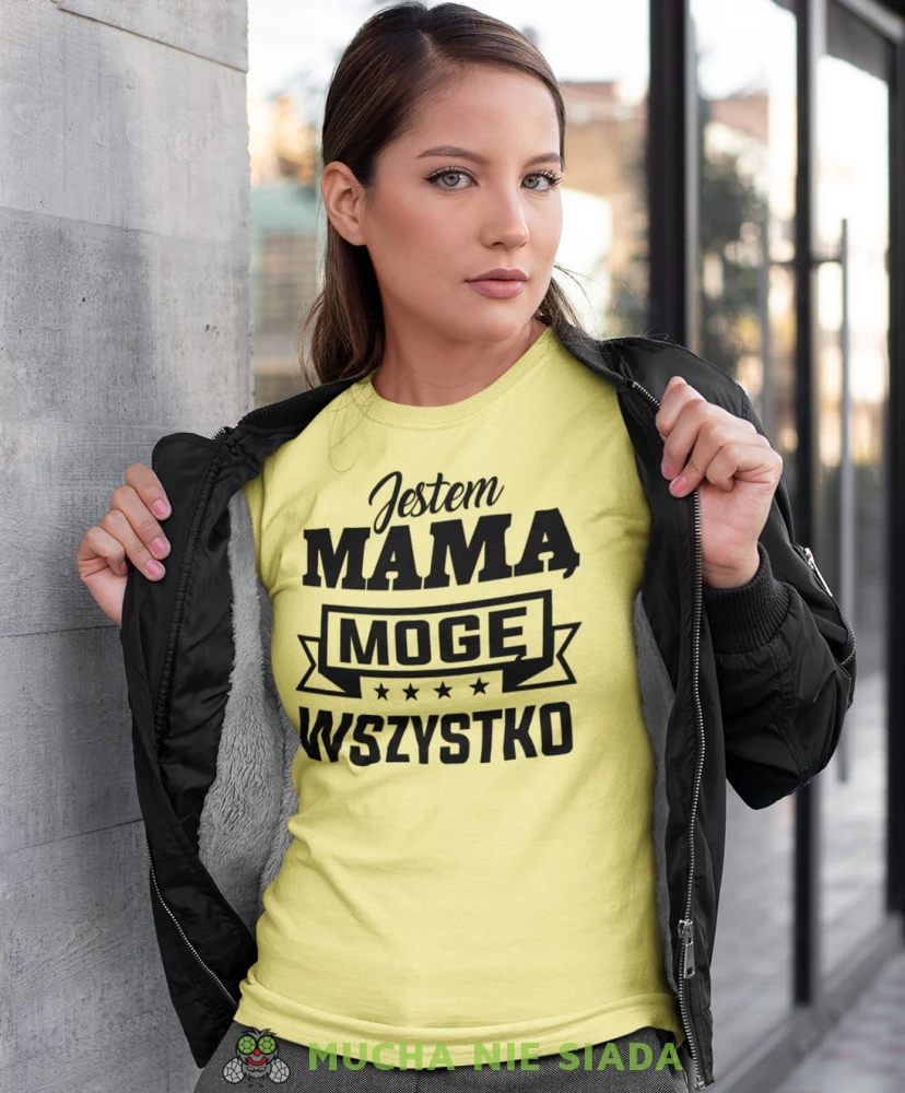 jestem mamą mogę wszystko żółta koszulka dla mamy.jpg