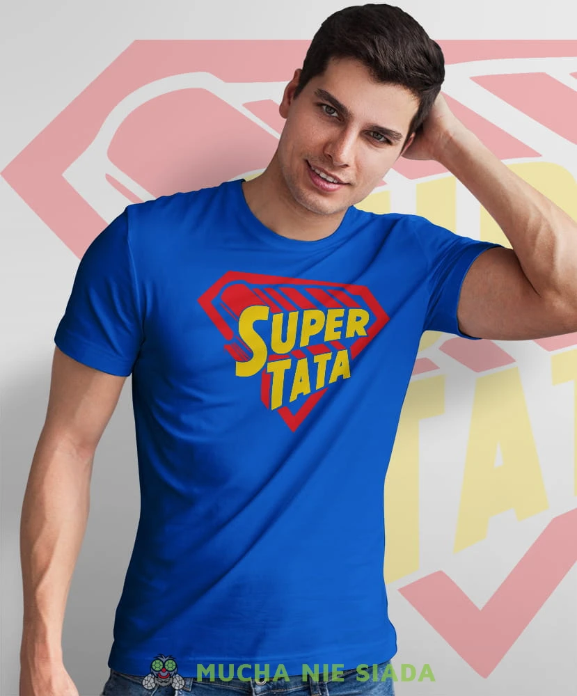 super tata niebieska koszulka dla taty dzień ojca.jpg