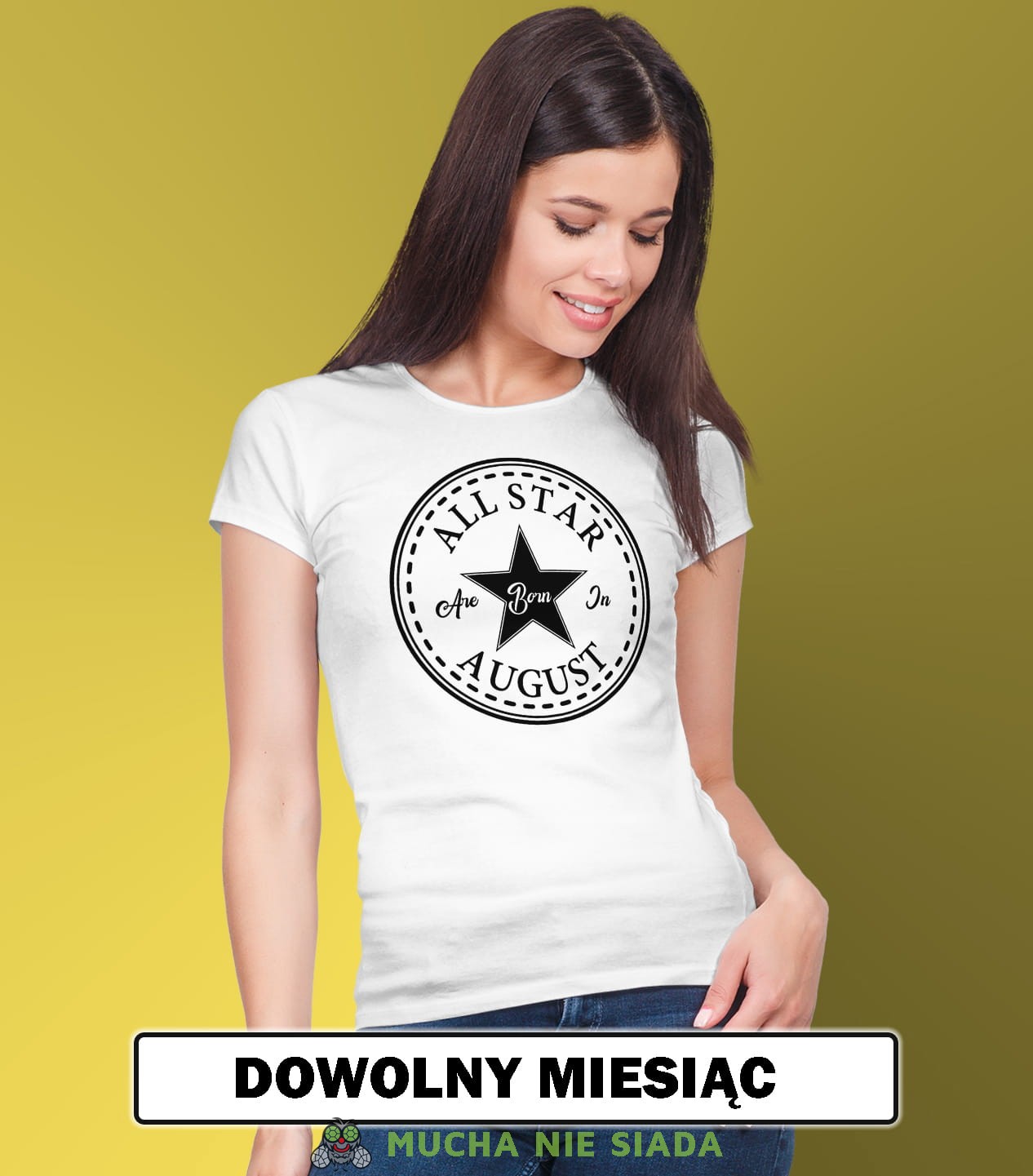 Damska Koszulka Urodzinowa - All star born in...