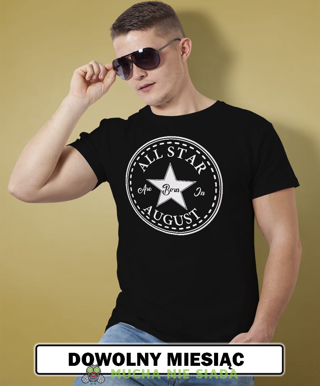 Męska Koszulka Urodzinowa - All star born in...