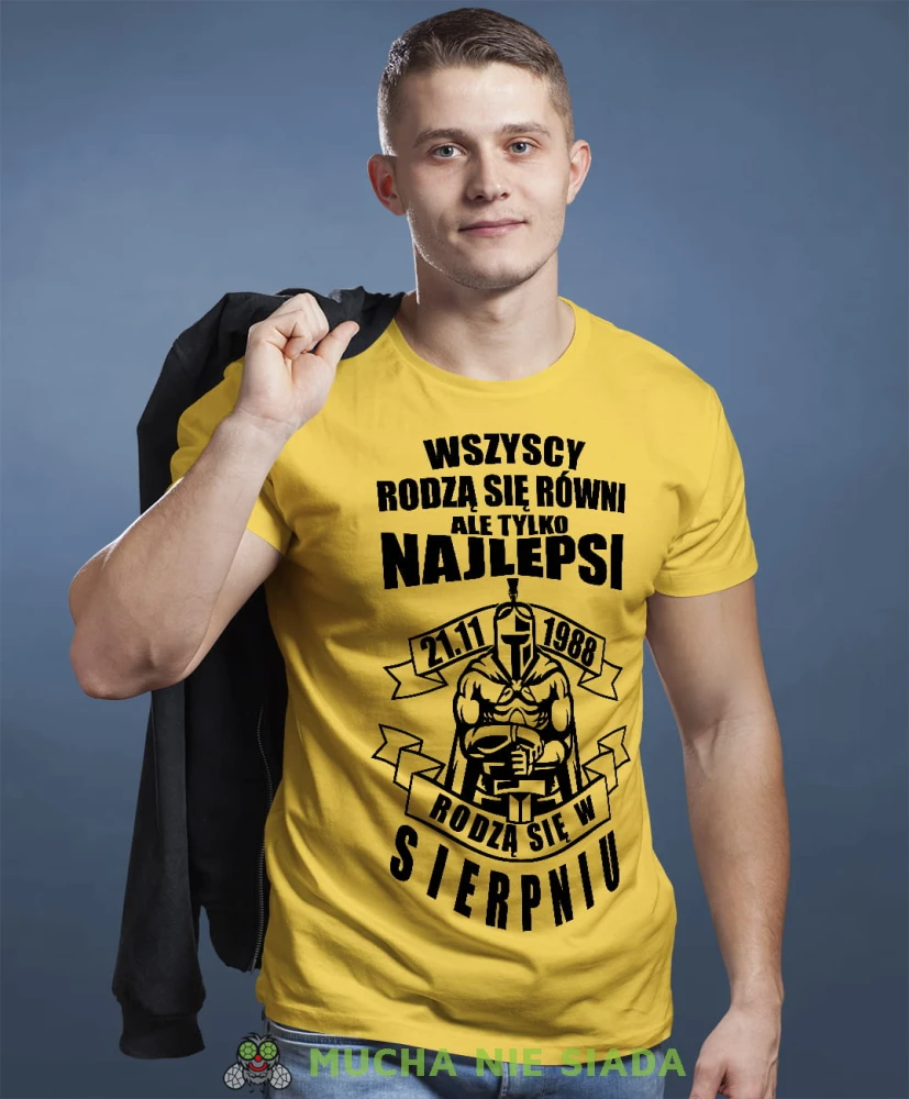 Wszyscy rodzą się równi ale tylko najlepsi rodzą się w... koszulka urodzinowa żółta