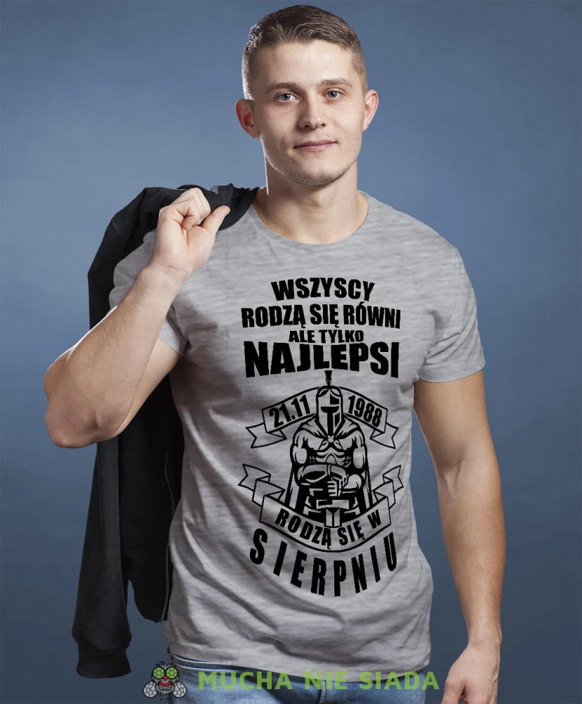 Wszyscy rodzą się równi ale tylko najlepsi rodzą się w... koszulka urodzinowa szara