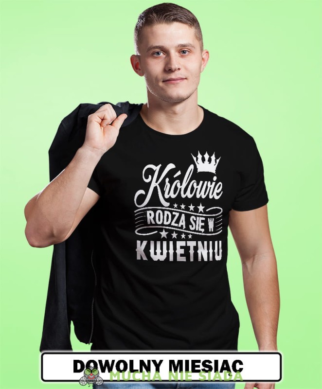 krolowie rodza sie w... męska czarna koszulka urodzinowa na urodziny opis.jpg