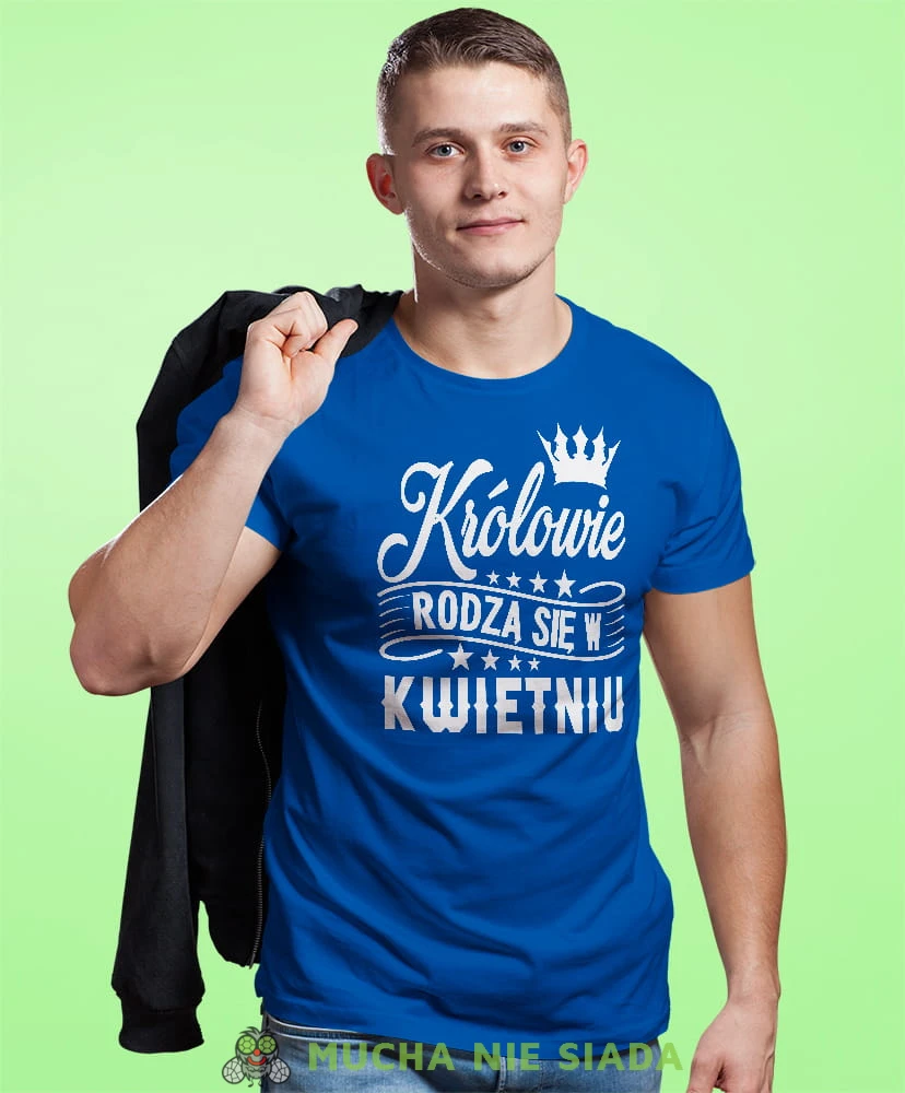 krolowie rodza sie w... męska niebieska koszulka urodzinowa na urodziny.jpg