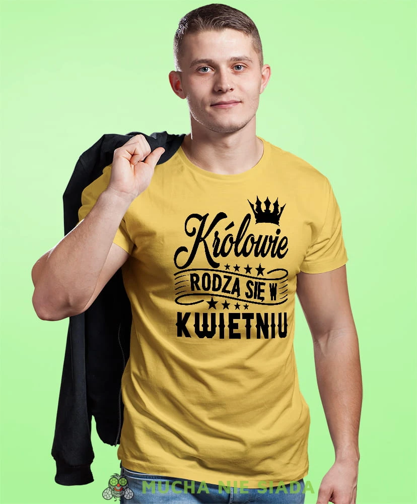 krolowie rodza sie w... męska żółta koszulka urodzinowa na urodziny.jpg