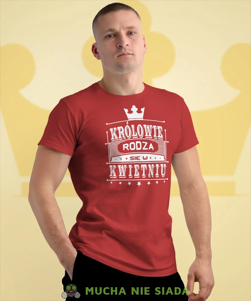 królowie rodzą się w... męska czerwona koszulka urodzinowa na urodzina.jpg