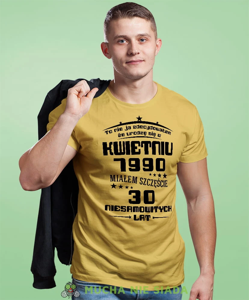 to nie ja zdecydowałem że urodzę się w... męska żółta koszulka urodzinowa na urodziny.jpg