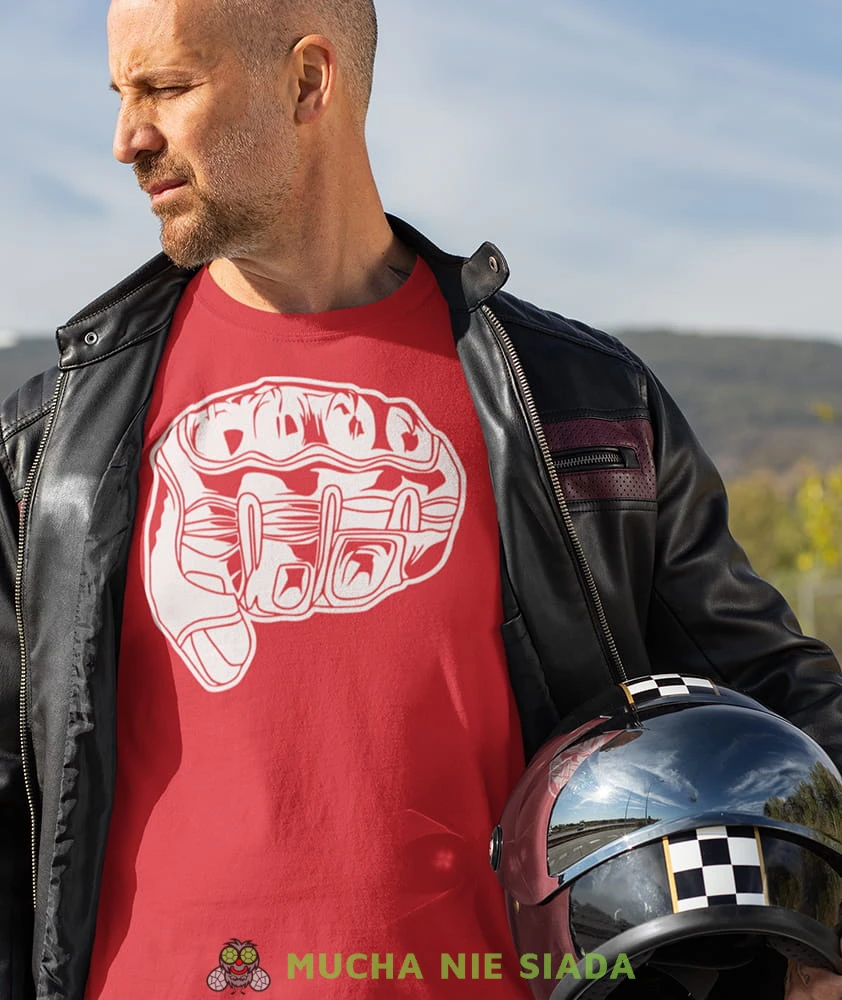 Rękawica motocyklowa czerwona Koszulka motocyklowa.jpg