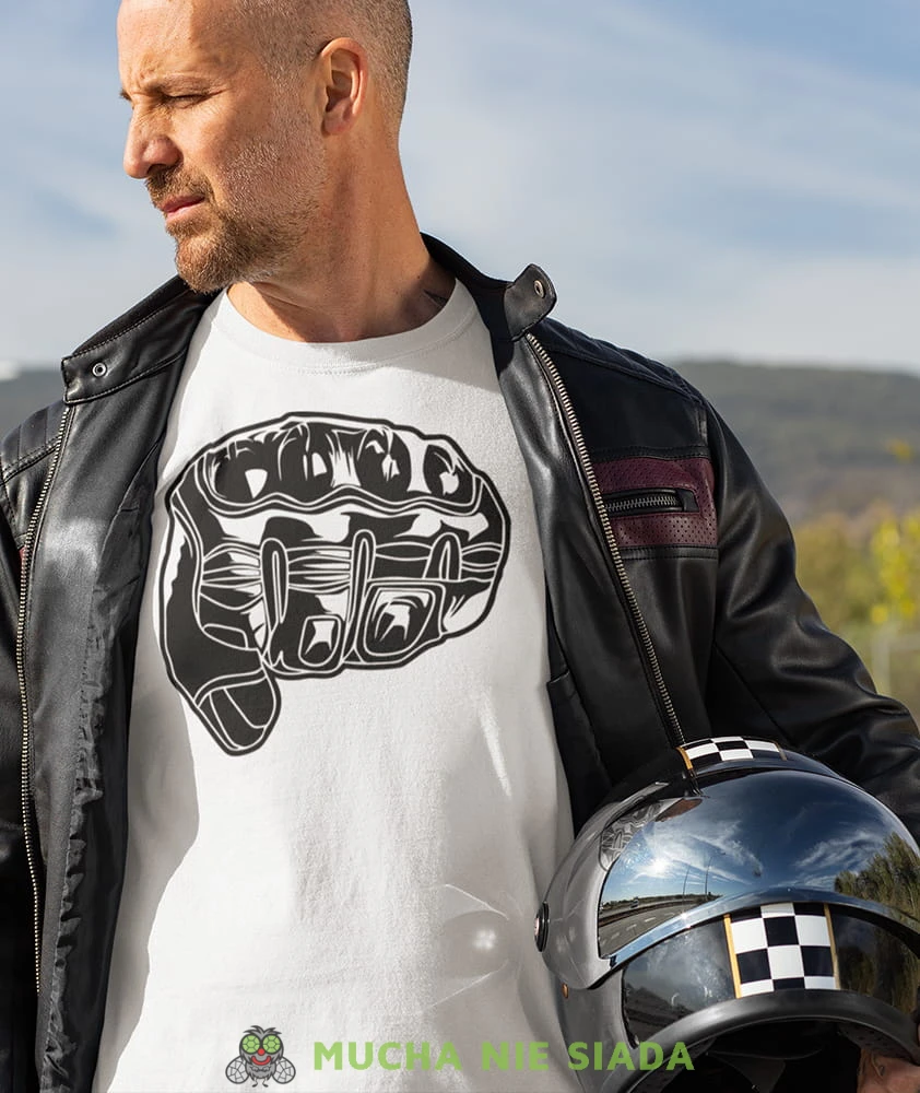 Rękawica motocyklowa biała Koszulka motocyklowa.jpg