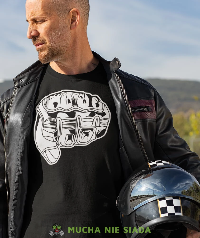 Rękawica motocyklowa czarna Koszulka motocyklowa.jpg